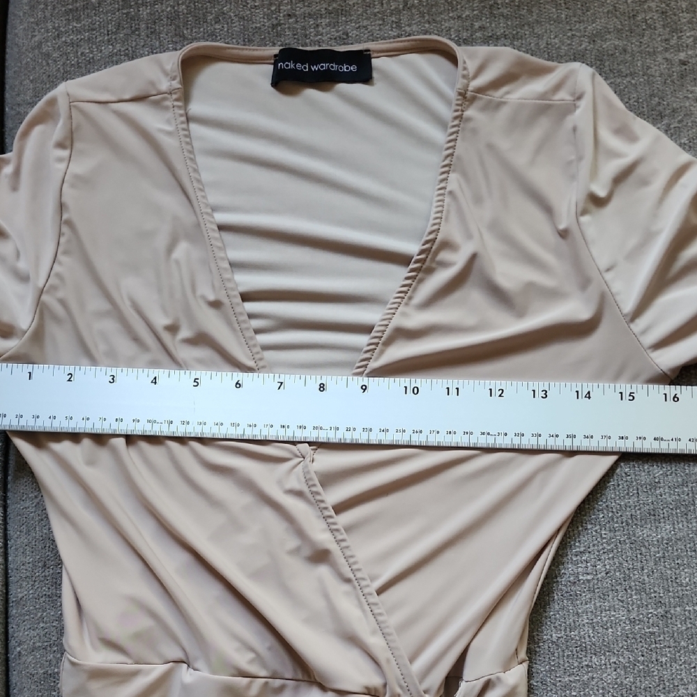 Naked Wardrobe Beige Long Sleeve Maxi Dress - Picture 10 of 14